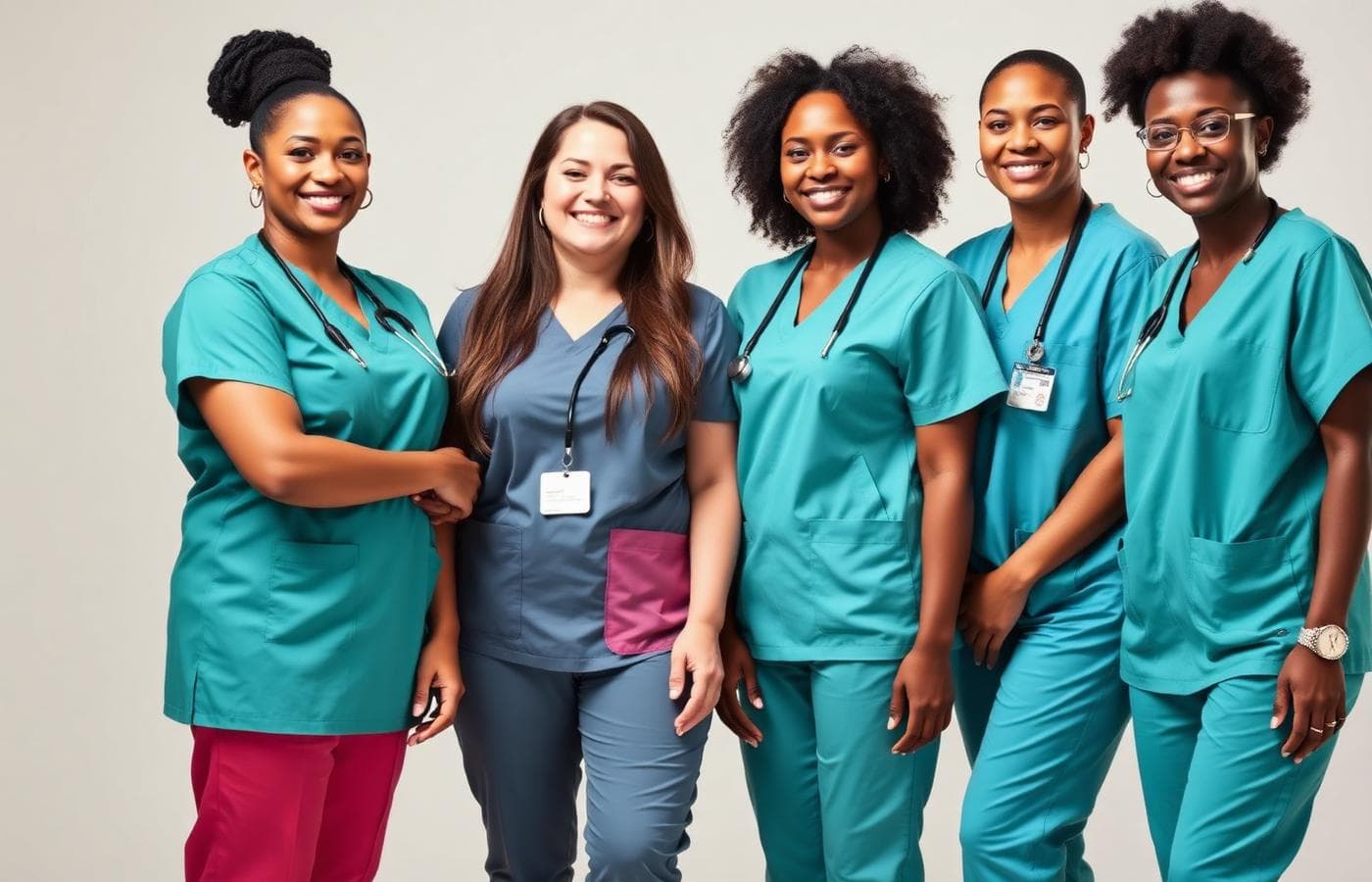 Evergreen caregiver team standing together